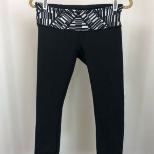 Lululemon Wunder Under Crop Yin Yang Black White 8